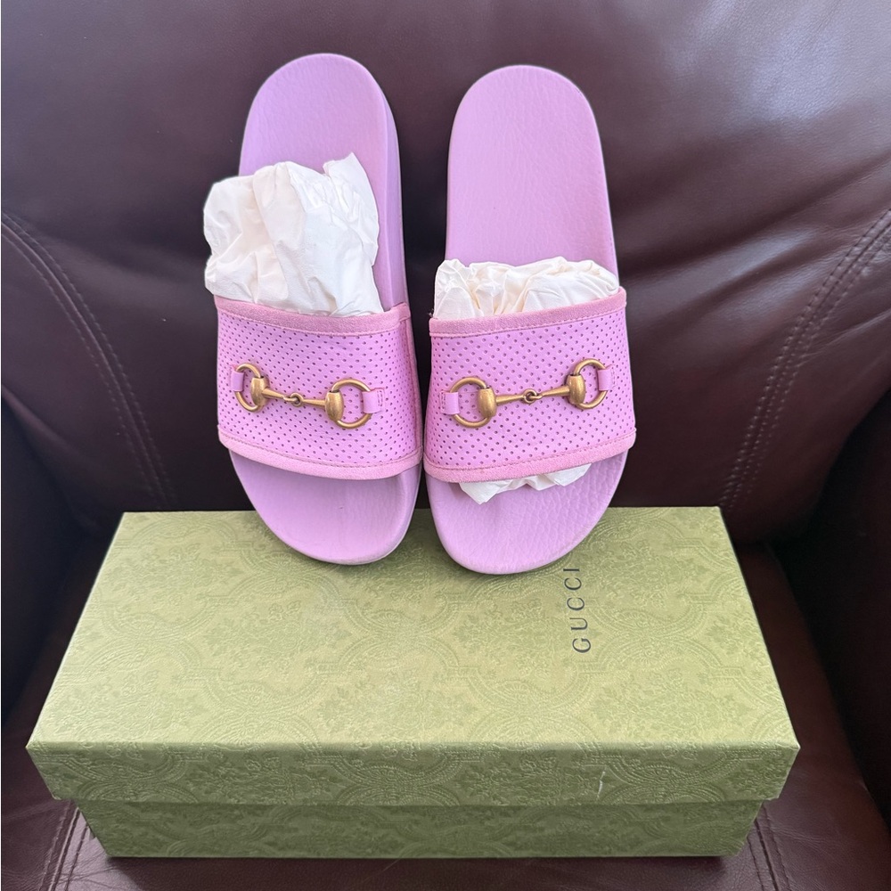 Authentic Gucci Slides Size 38 - image 1